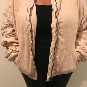 Oversized free people bomber jacket.